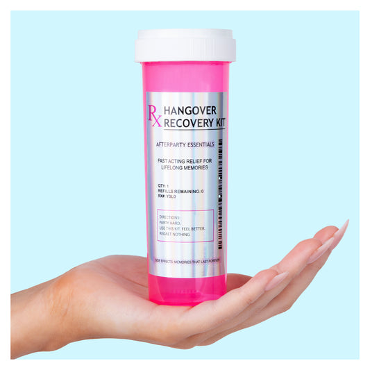 Pink Pill Bottle Hangover Kit